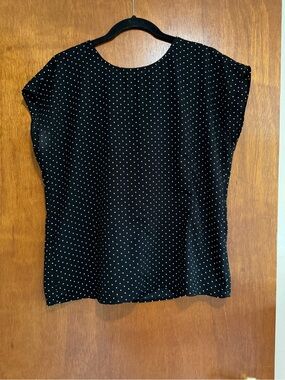 Halogen Black Polka Dot Short Sleeve Blouse